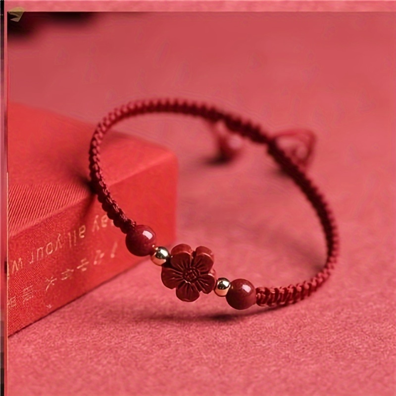 Braided Lucky Red Cord Bracele - đánh giá và giá Red Clover Flower