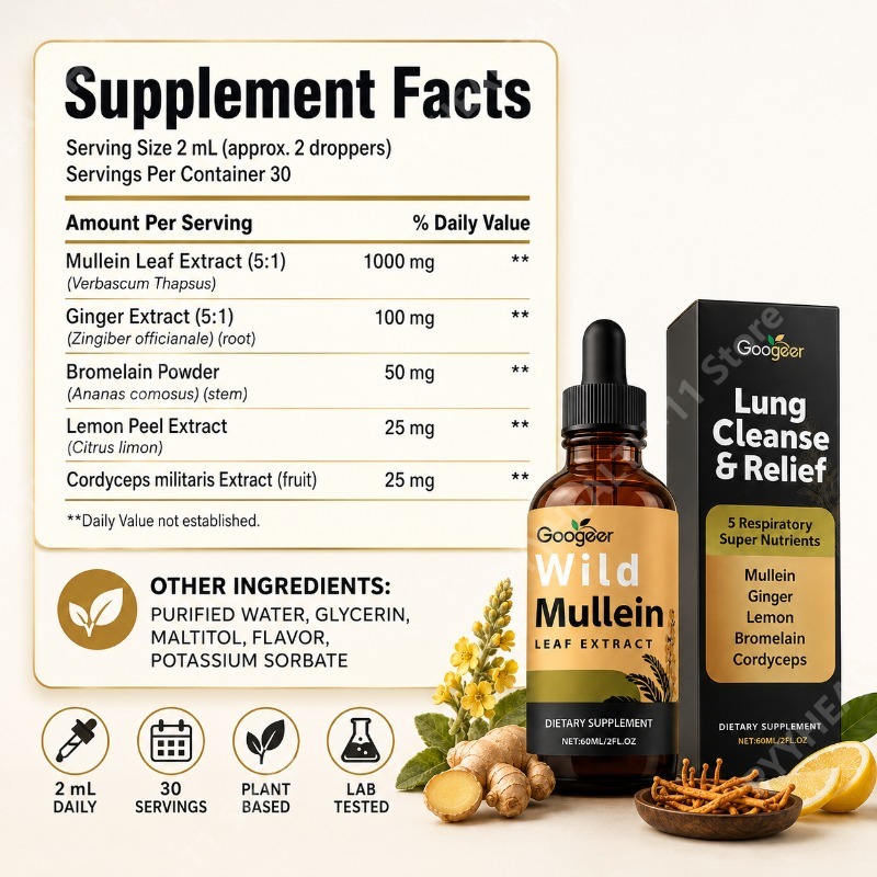 Mullein Liquid Drops Herbal Bl - đánh giá và giá Herbal Wellness In