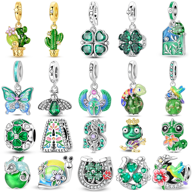 New 925 Sterling Silver Green  - đánh giá và giá Red Clover Flower