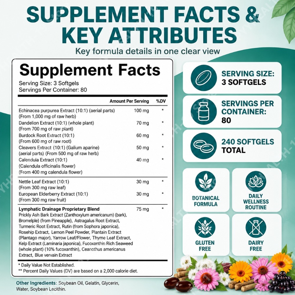 Lymphatic Drainage Capsules He - đánh giá và giá Herbal Wellness In