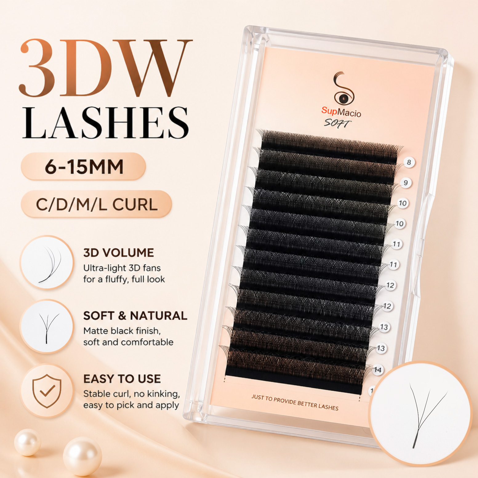 3d W Eyelashes Lash Extension  - đánh giá và giá Red Clover Flower