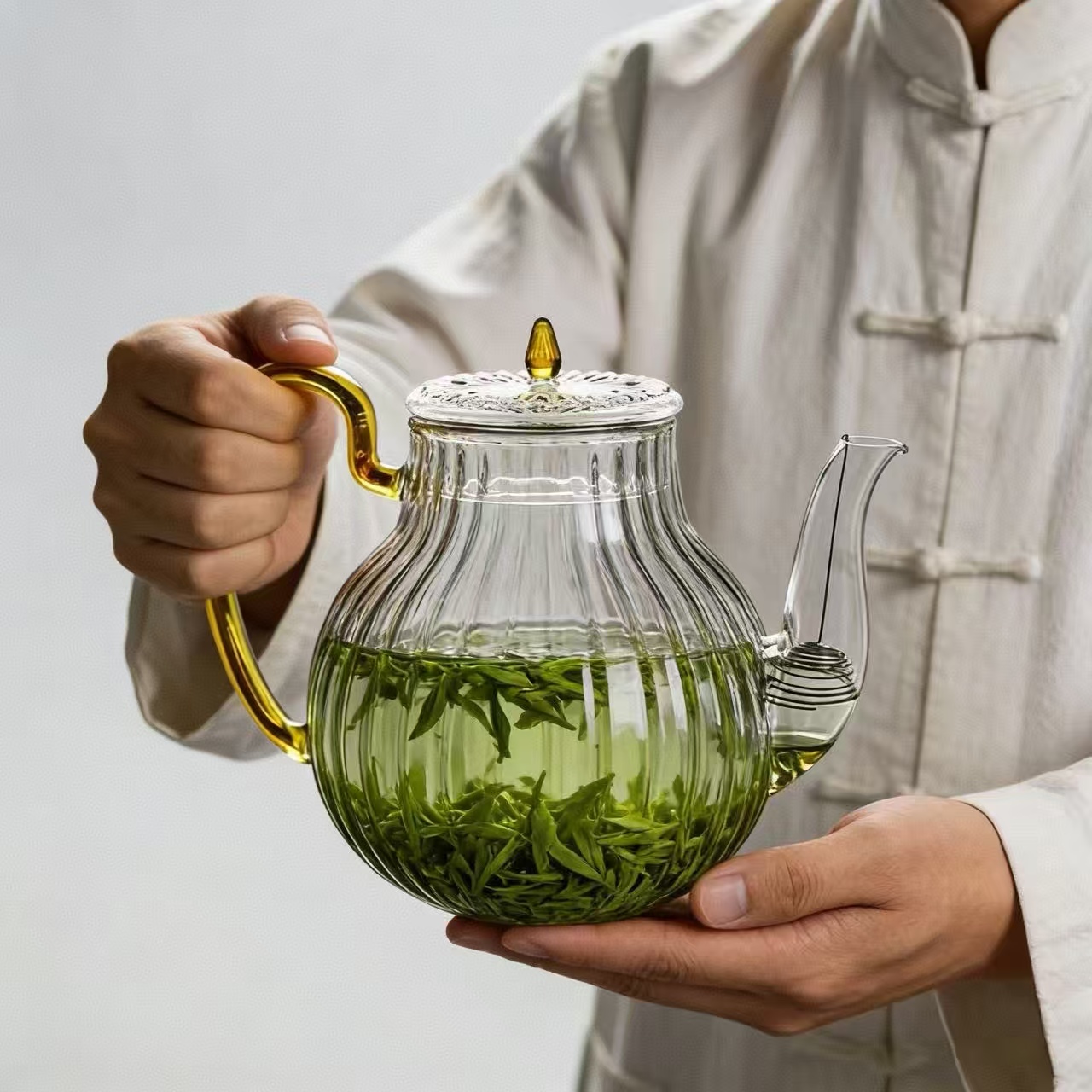 700ml Striped Glass Teapot Wit - đánh giá và giá Nettle Leaf Tea
